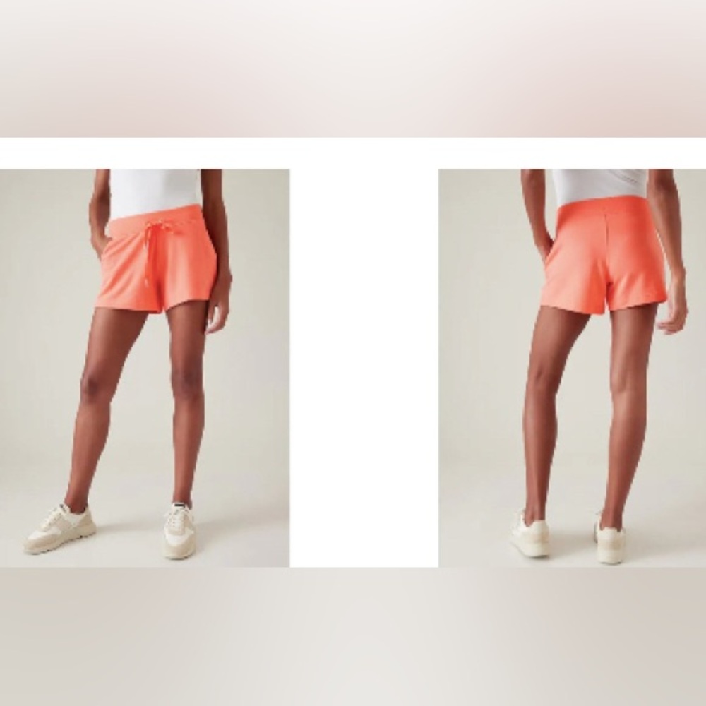 NWT ATHLETA 1X Balance Printed  4" Shortie in Coral